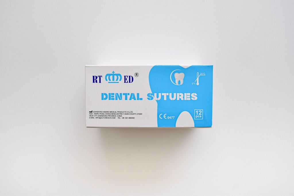 Kit de SUTURA DE SEDA 5/0.75cm LONGITUD- AGUJA 3/8 DE CÍRCULO Y 16mm LARGO x 12 uds