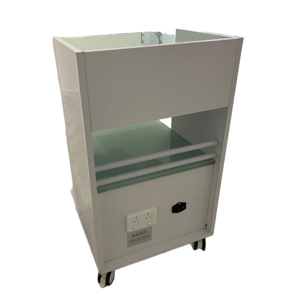 MUEBLE RODANTE CON DOBLE CAJONERA TAPA CRISTAL - MODELO ATENEA