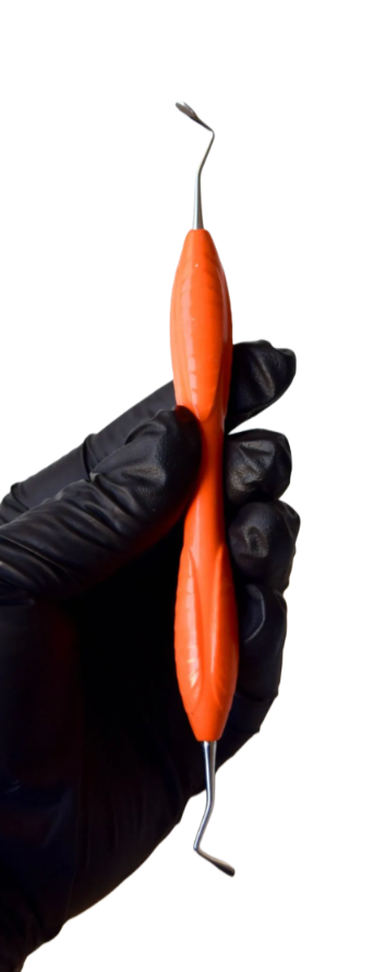 ESPÁTULA PARA COMPOSITE DE MANGO SILICONADO NARANJA