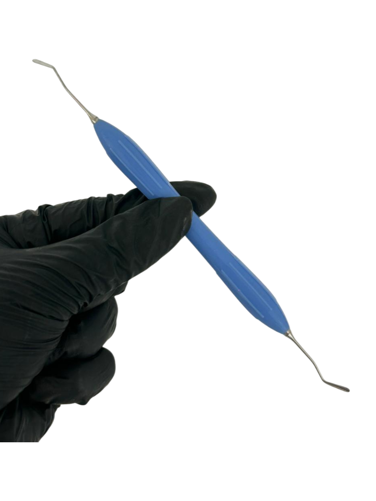 ESPÁTULA PARA COMPOSITE DE MANGO SILICONADO CELESTE