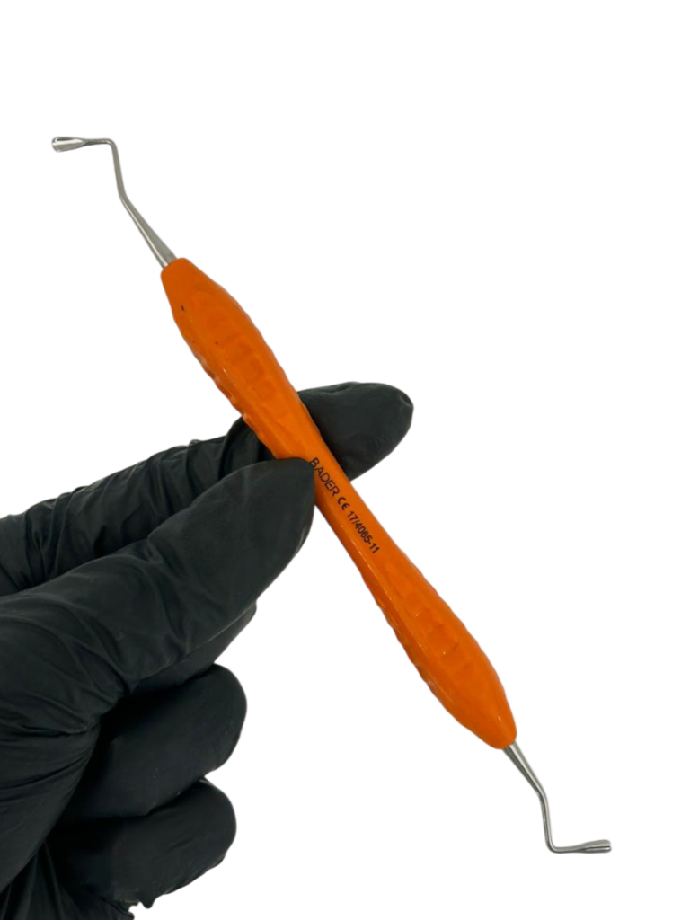 ESPÁTULA PARA COMPOSITE DE MANGO SILICONADO NARANJA