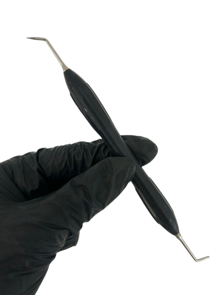 ESPÁTULA PARA COMPOSITE DE MANGO SILICONADO NEGRO