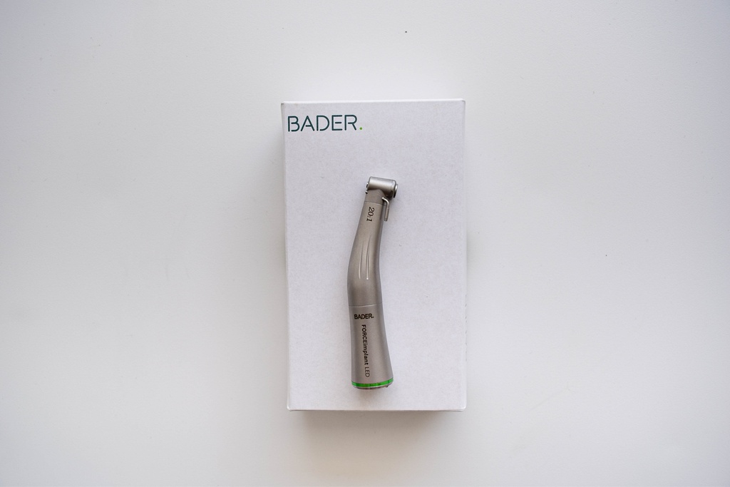 CONTRA ÁNGULO REDUCTOR FORCEIMPLANT 20:1 VERDE FIBRA OPTICA IRRIGACION EXTERNA