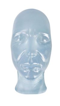 MODELO FACIAL TOTAL DE SILICONA LISA TRANSPARENTE PARA PRÁCTICAS DE INYECCIÓN