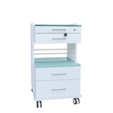 MUEBLE RODANTE CON DOBLE CAJONERA TAPA CRISTAL - MODELO ATENEA